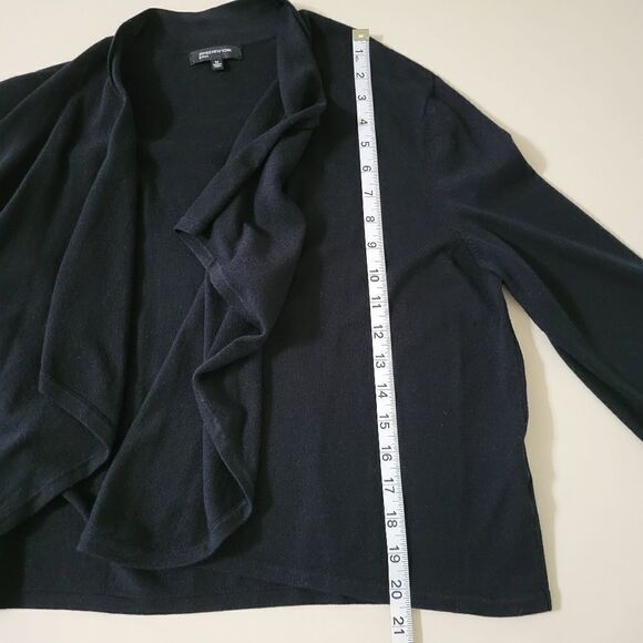 Jones New York Women's Black Open Drape Front Waterfall Cardigan Sweater - Picture 3 of 7